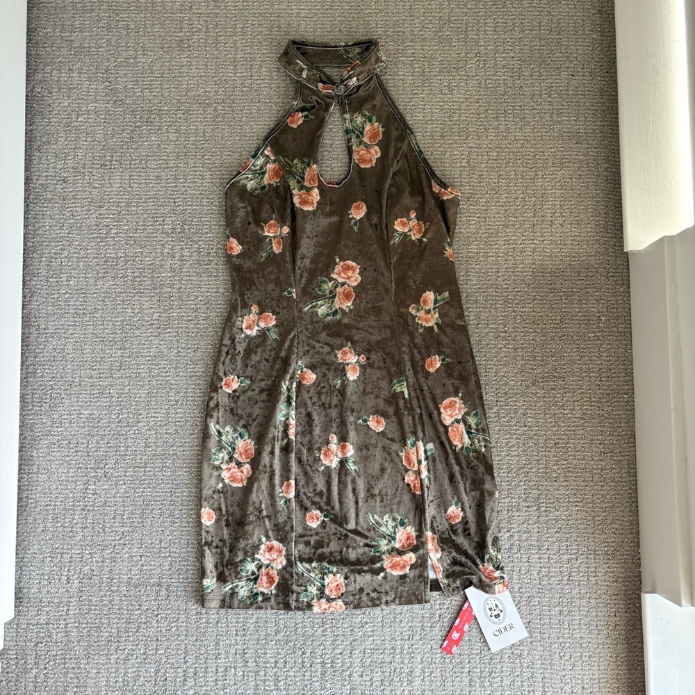 Cider Light Gray Satin Top with Branded Tag